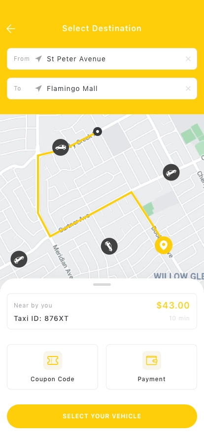 Taxi Booking Mobile App UI Kit - Screenshot 1