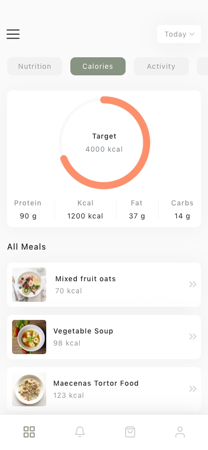 Diet Nutrition Challenge Mobile App UI Kit - Screenshot 2