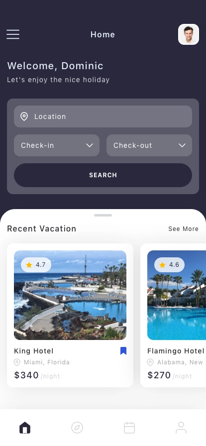 Hotel Booking Mobile App UI Kit - Screenshot 1