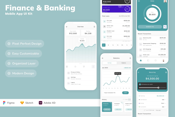 Finance & Banking Mobile App UI Kit