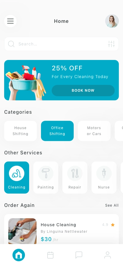 Home Clean Services Mobile App UI Kit - Screenshot 1