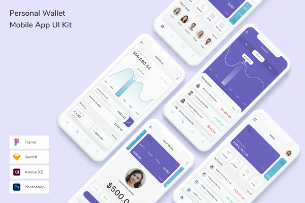 Personal Wallet Mobile App UI Kit