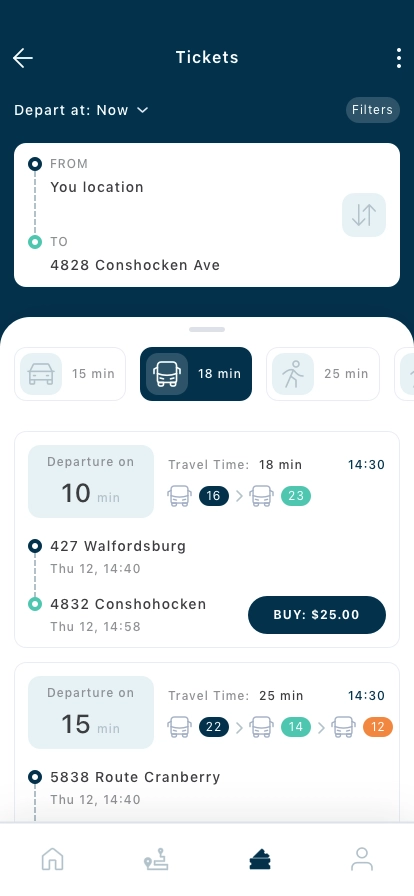Metro & Bus Mobile App UI Kit - Screenshot 3