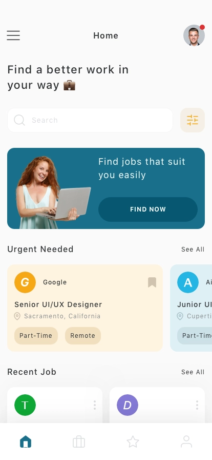 Job Finder Mobile App UI Kit - Screenshot 1