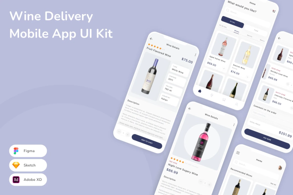 Wine Delivery Mobile App UI Kit