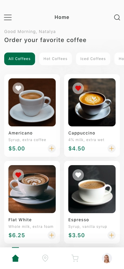 Coffee Order Mobile App UI Kit - Screenshot 1