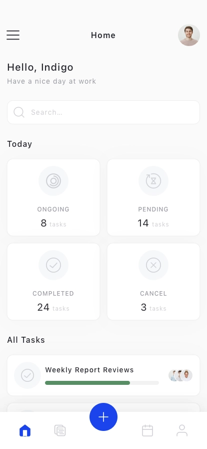 Project & Task Tracker Mobile App UI Kit - Screenshot 1