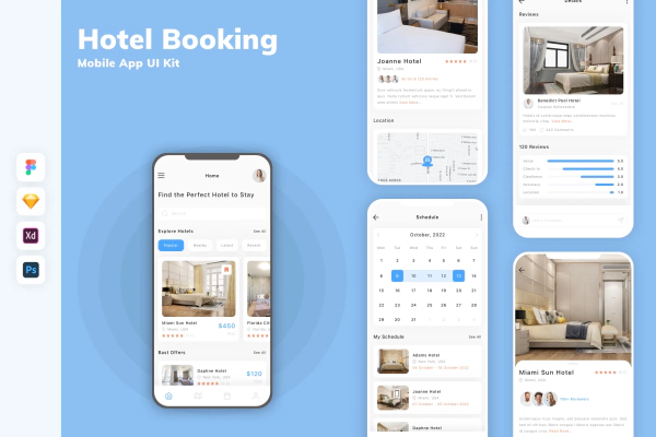 Hotel Booking Mobile App UI Kit