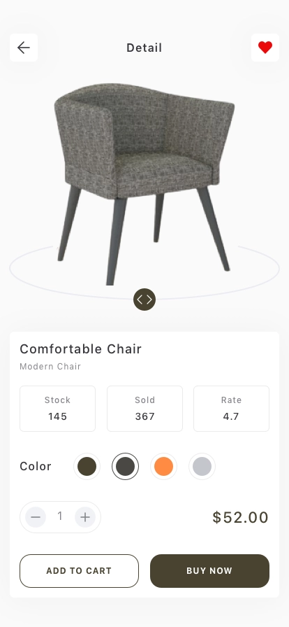 Furniture Shop Mobile App UI Kit - Screenshot 2