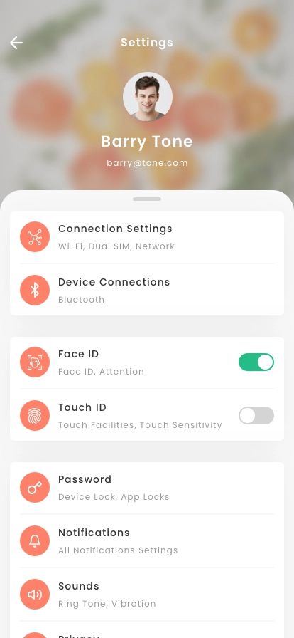 Profile Settings Pack Mobile App UI Kit - Screenshot 3