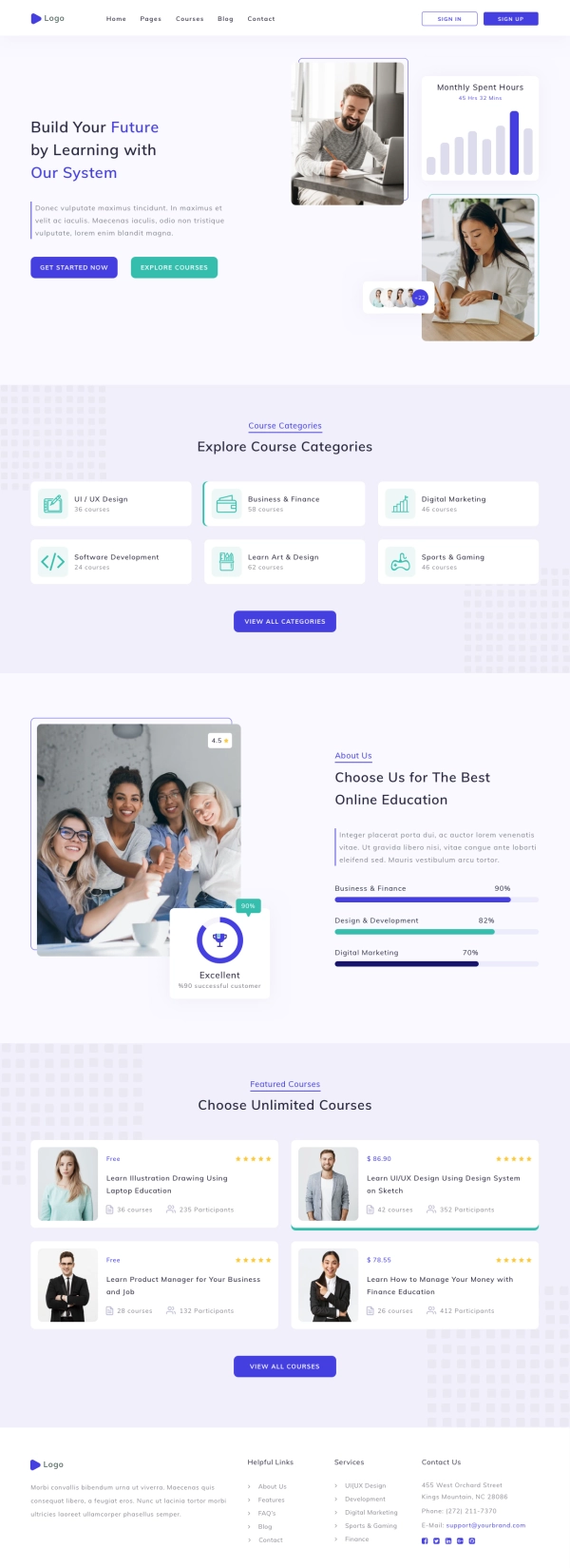 Online Education Landing Page Template UI Kit - Screenshot 1