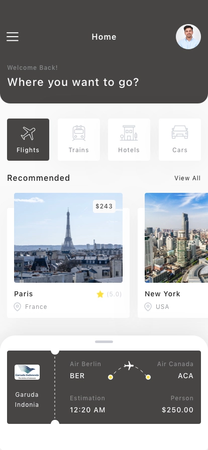 Flight Ticket Booking Mobile App UI Kit - Screenshot 1