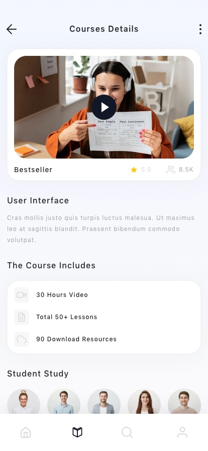 Online Learning Mobile App UI Kit - Screenshot 5