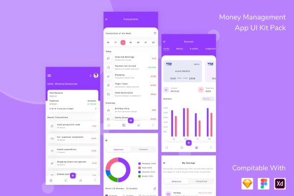 Money Management App UI Kit Pack