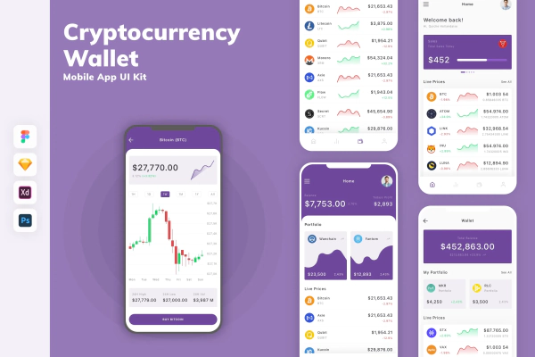 Cryptocurrency Wallet Mobile App UI Kit