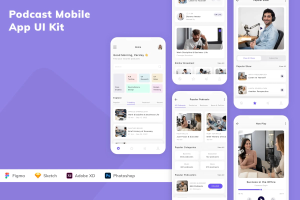 Podcast Mobile App UI Kit