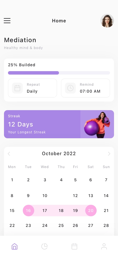 Motivation & Habit Tracker Mobile App UI Kit - Screenshot 1