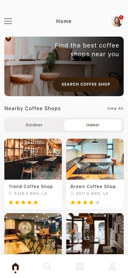 Nearby Coffee Shop Mobile App UI Kit - Screenshot 3