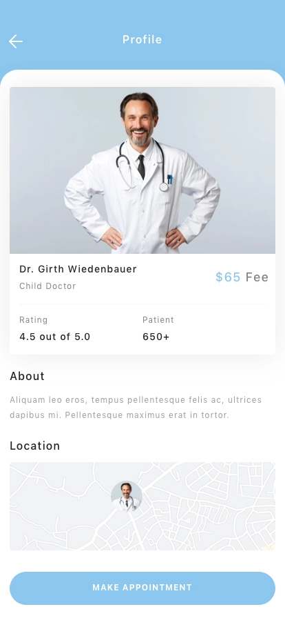Doctor Finder Mobile App UI Kit - Screenshot 5