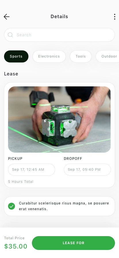Tool Rental Mobile App UI Kit - Screenshot 2