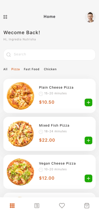 Pizza Delivery Mobile App UI Kit - Screenshot 1
