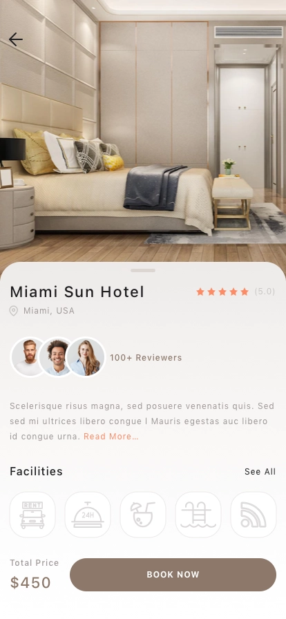Hotel Reservation Mobile App UI Kit - Screenshot 3