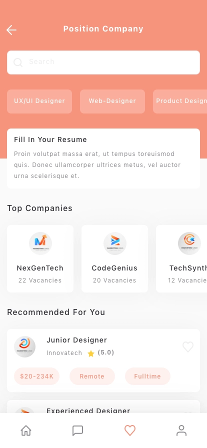 Hiring Platform Mobile App UI Kit - Screenshot 2
