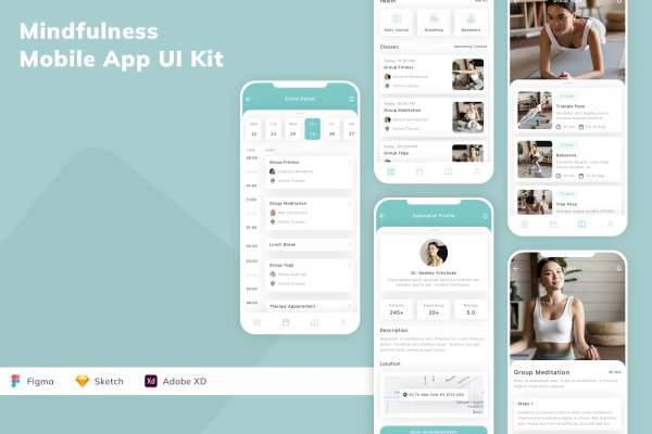 Mindfulness Mobile App UI Kit