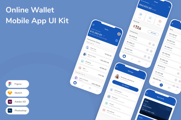 Online Wallet Mobile App UI Kit