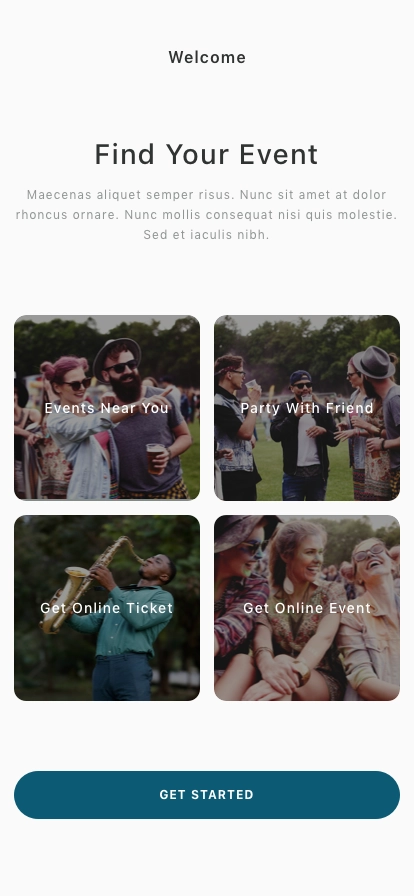 Event Finder & Booking Mobile App UI Kit - Screenshot 1