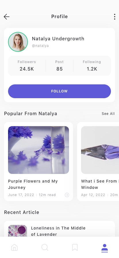 Blog & Article Mobile App UI Kit - Screenshot 4