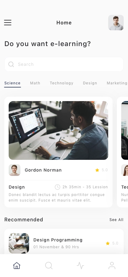 E-learning Mobile App UI Kit - Screenshot 1