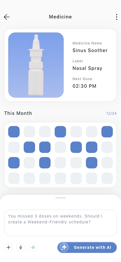 AI Medicine Reminder Mobile App UI Kit - Screenshot 5