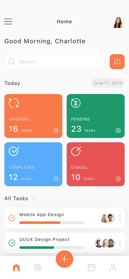 Task Management Mobile App UI Kit - Screenshot 1