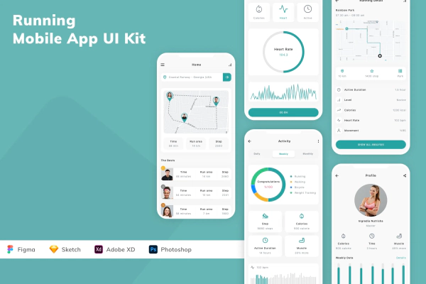 Running Mobile App UI Kit