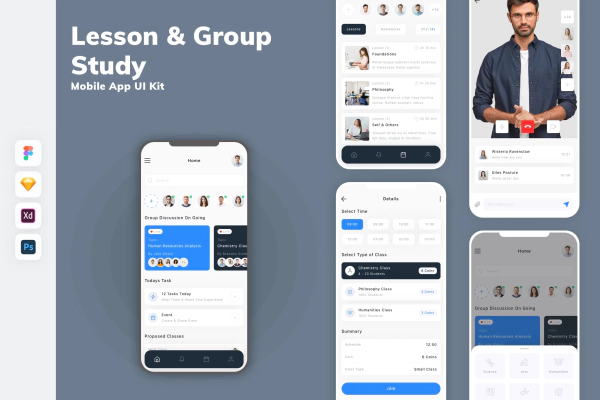 Lesson & Group Study Mobile App UI Kit