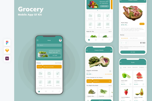Grocery Mobile App UI Kit