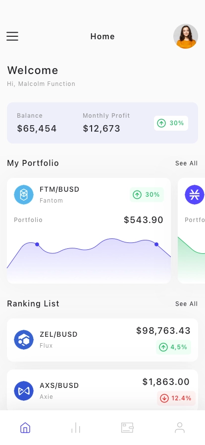 Cryptocurrency Exchange App UI Kit - Screenshot 2