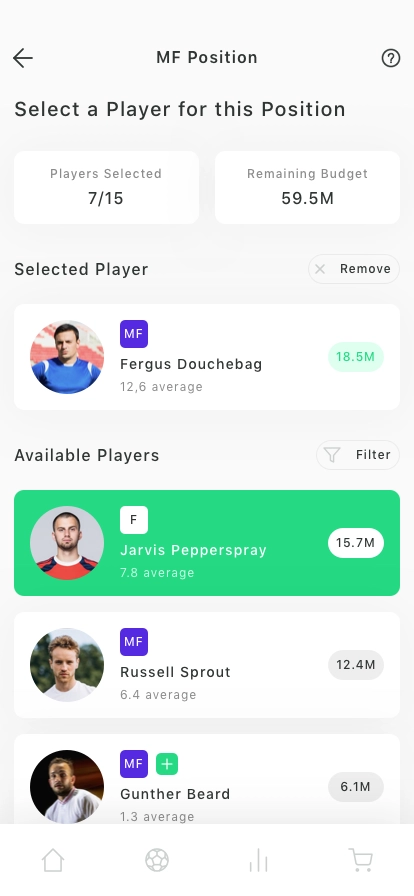 Football Manager Game App UI Kit for Figma, Sketch & XD | UIworkshop