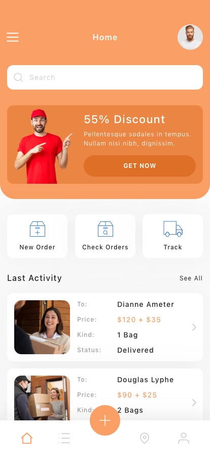 Shipping Mobile App UI Kit - Screenshot 1