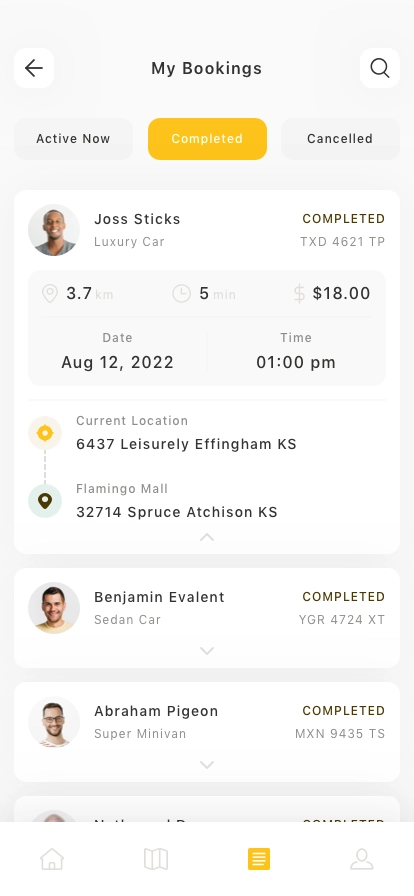 Taxi Booking Mobile App UI Kit - Screenshot 5
