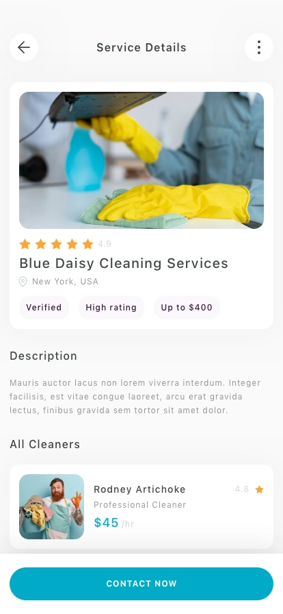 Home Clean Services Mobile App UI Kit - Screenshot 5