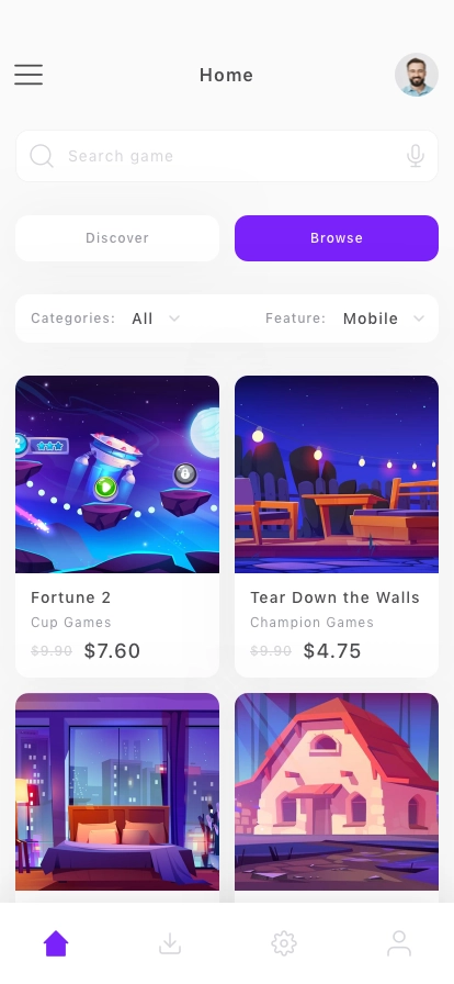 Game Store Mobile App UI Kit for Figma, Sketch & XD | UIworkshop
