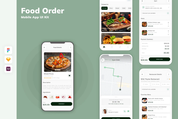 Food Order Mobile App UI Kit