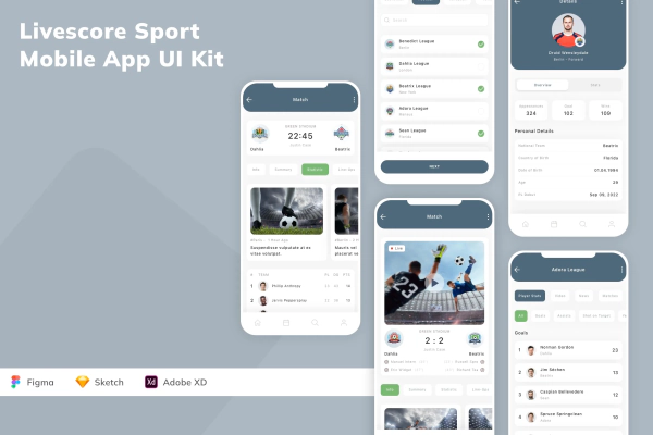 Livescore Sport Mobile App UI Kit