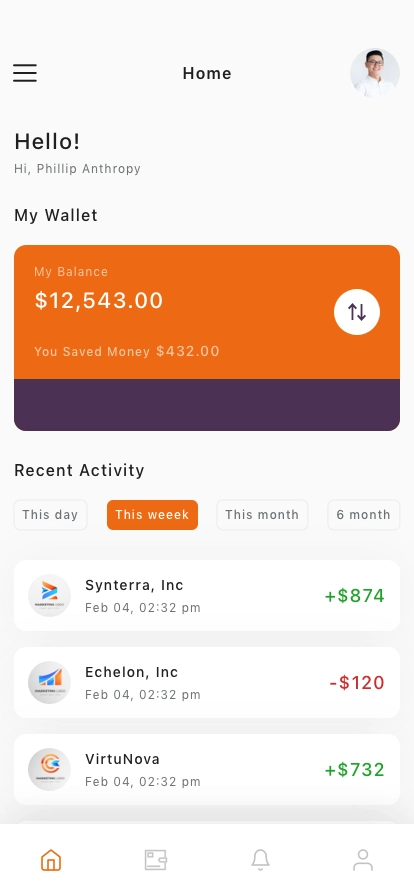 Personal Fintech Mobile App UI Kit - Screenshot 1