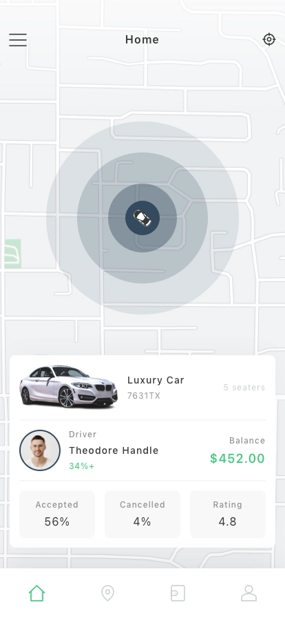 Taxi Booking Mobile App UI Kit - Screenshot 3