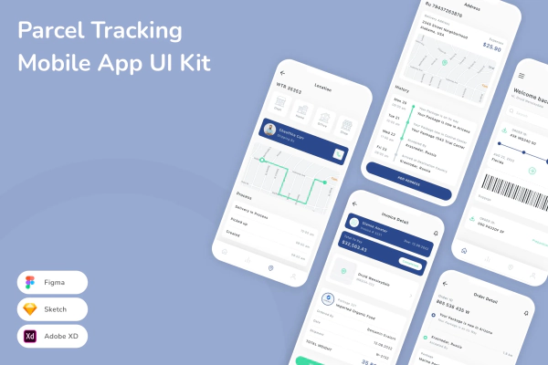 Parcel Tracking Mobile App UI Kit