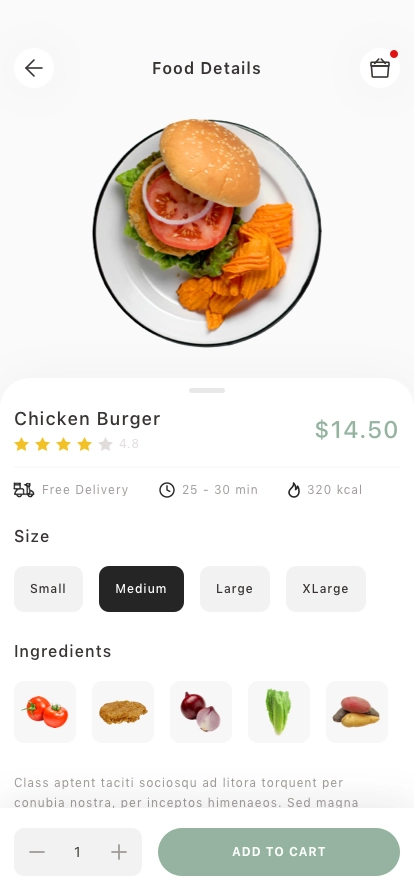 Food Delivery Mobile App UI Kit - Screenshot 2