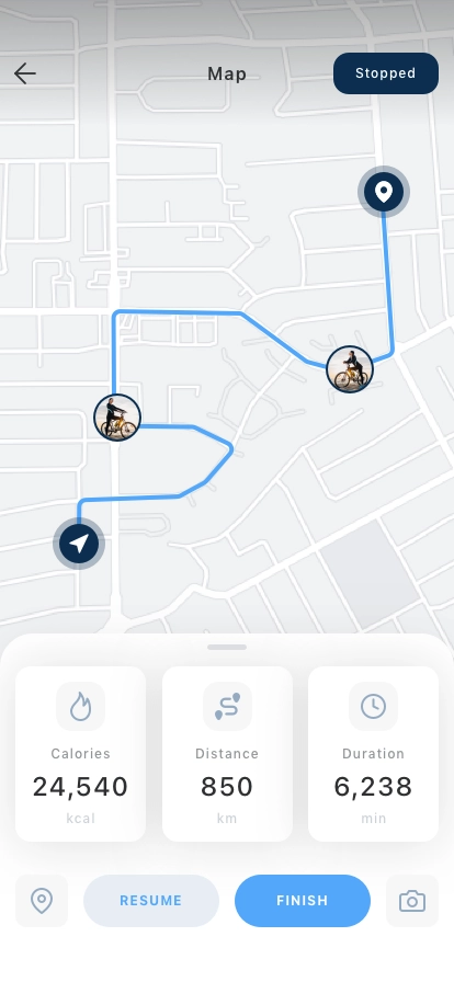 Cycling Tracker Mobile App UI Kit - Screenshot 5